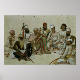 Poster Nove cortesões e empregados de Raja