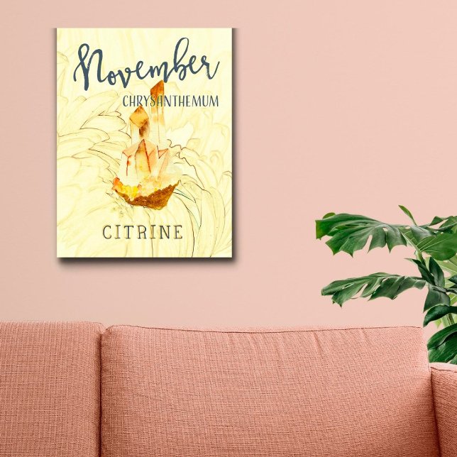 Poster Novembro Aniversário Flor e Birthstone (Criador carregado)