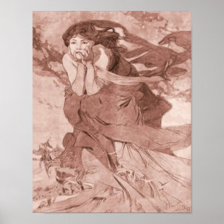 Poster Novembro Art Nouveau Alphonse Mucha