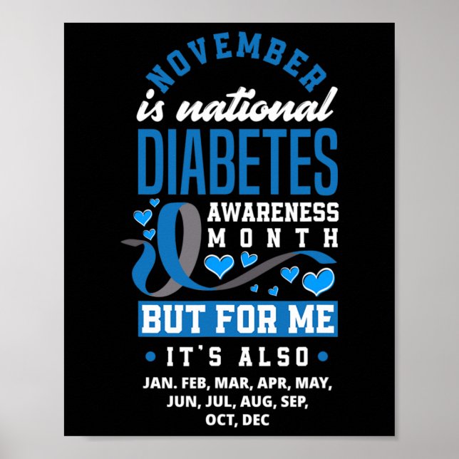 Poster Novembro é consciência nacional da diabetes Mês T1 (Frente)