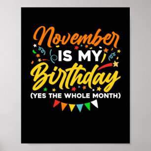 Poster Novembro É Meu Aniversário O Mês Todo De Novemb