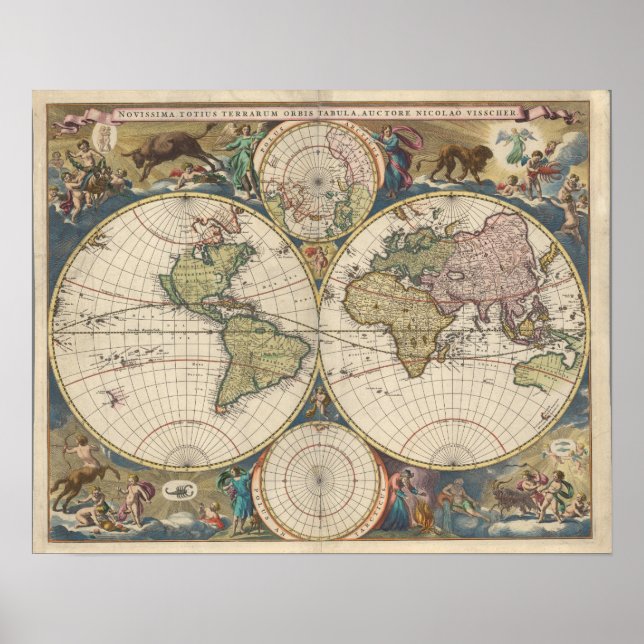 Poster Novissima Totius Terrarum Orbis Tabula (Frente)