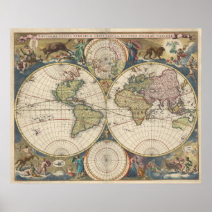 Poster Novissima Totius Terrarum Orbis Tabula