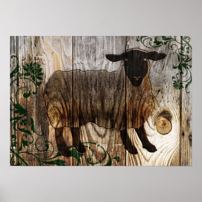 Póster novo ano chinês da ovelha de madeira 2015 (Frente)