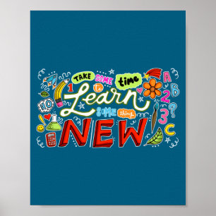 Poster Novo Aprenda Algo Educação Motivacional Aprendizad