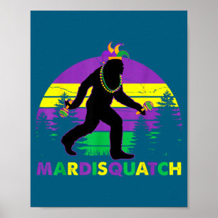 Poster Novo Bigfoot Mardi Gras Sasquatch Orleans