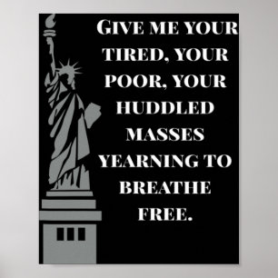 Poster Novo Colosso EUA Estátua da Liberdade Anti-racismo
