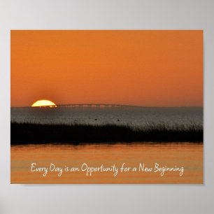 Poster Novo Começo Motivacional Citação do Sol