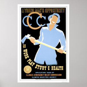 Póster Novo equipa a oportunidade WPA 1941