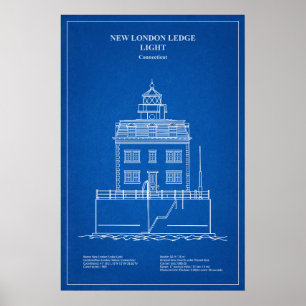 Poster Novo farol de Londres - Connecticut - AD