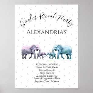 Poster Novo gênero de bebê revela cor-de-rosa e elefante 