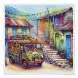 Póster NOVO HAITI ÚNICO, Aruba, Antígua