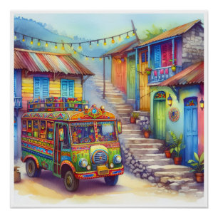 Póster NOVO HAITI ÚNICO, Aruba, Antígua