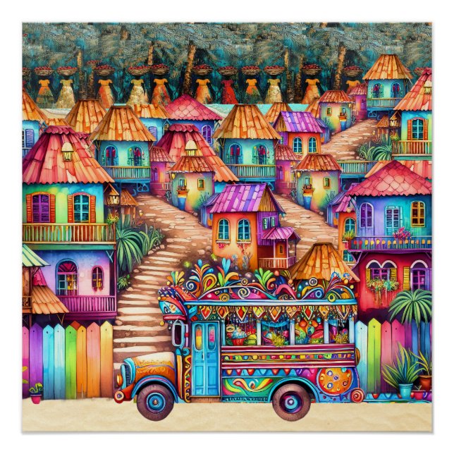 Póster NOVO HAITI Único, Aruba, Antígua Poster (Frente)