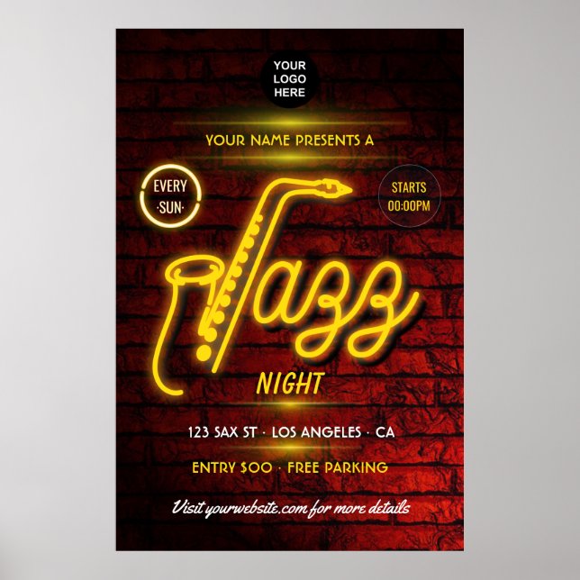 Póster Novo Jazz Music Festival adiciona logotipo (Frente)