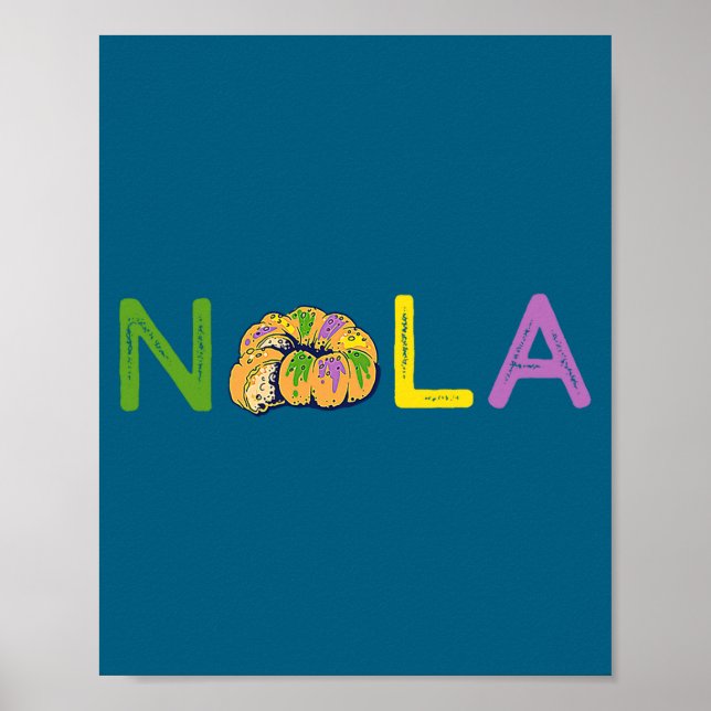 Poster Novo King Cake Mardi Gras Orleans (Frente)