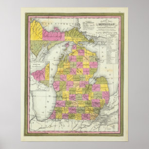 Poster Novo Mapa De Michigan 2