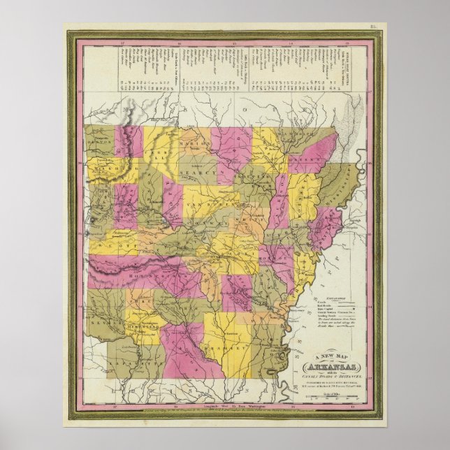 Póster Novo Mapa Do Arkansas 2 (Frente)
