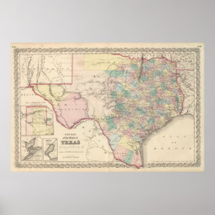 Póster Novo Mapa do Estado do Texas
