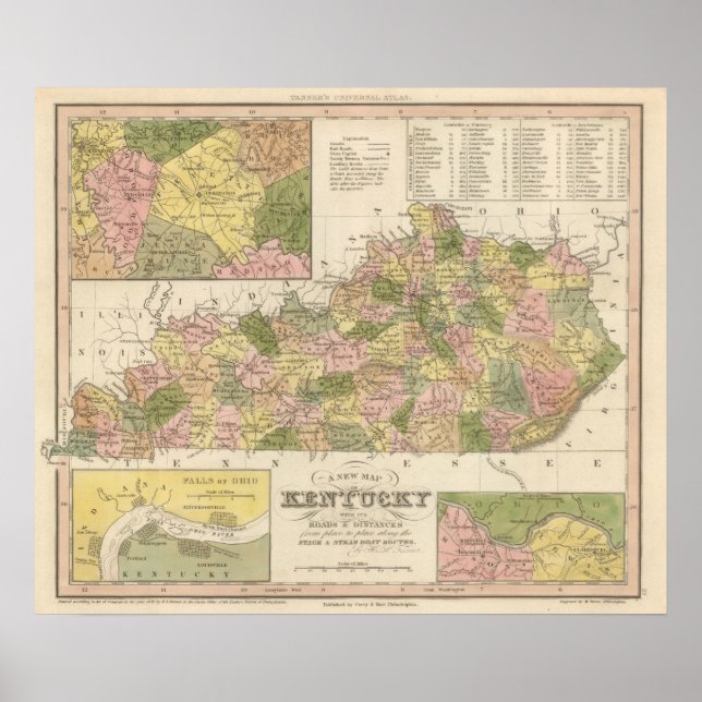 Póster Novo Mapa Do Kentucky 2 (Frente)