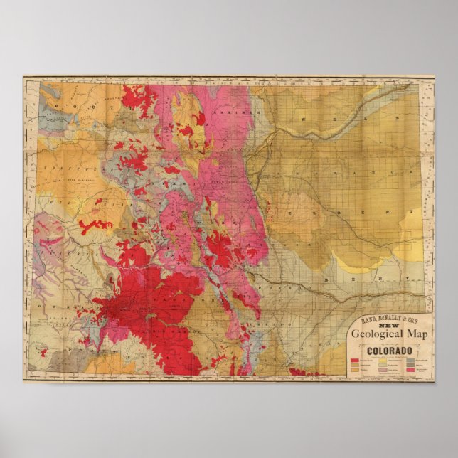 Póster Novo mapa geológico de Rand McNally (Frente)