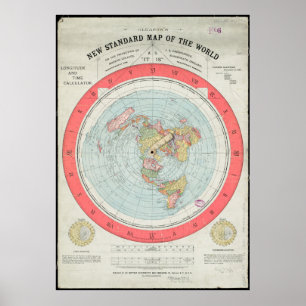 Poster Novo Mapa Padrão do Mundo