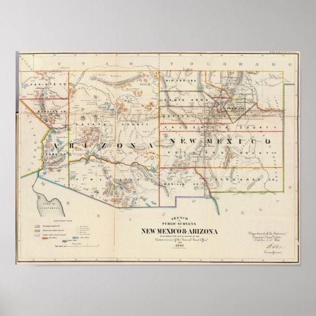 Póster Novo México, Arizona (Frente)