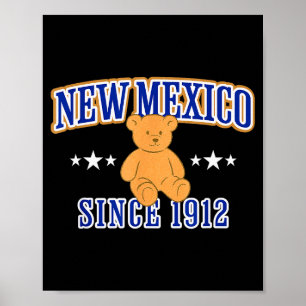 Poster Novo México Est. 1912, Nm EUA Urso Teddy Patriótic