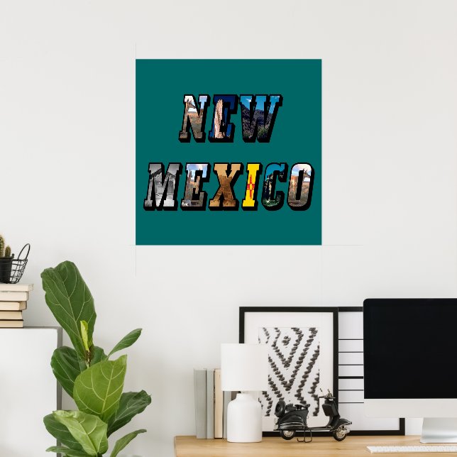 Poster Novo México, EUA Texto (Escritório em casa)