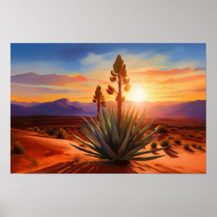 Poster Novo México Terra Encantadora Deserto De Yucca