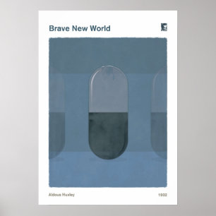 Poster Novo Mundo Aldous Huxley Dystopian Social Sci