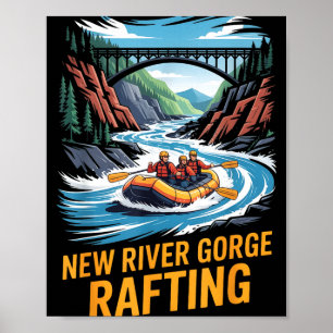 Poster Novo Rio Gorge Rafting Caiaque Águas Brancas Outdo