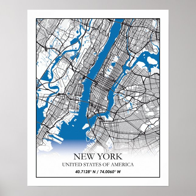 Poster Novo York NY EUA - Estados Unidos - Viagem City Ma (Frente)