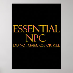 Poster NPC essencial Não mire Rob ou RPG engraçado no M