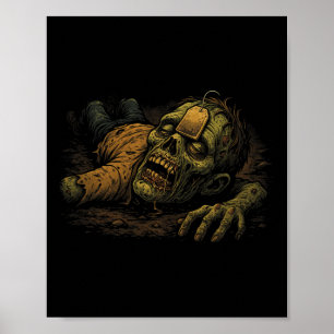 Poster Npc Zumbi Teag - Meme de Halloween Divertido de Ch