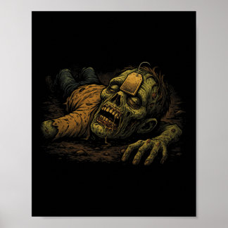 Poster Npc Zumbi Teag - Meme de Halloween Divertido de Ch