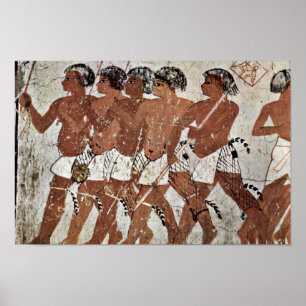 Poster Nubian Mercenaries By Maler Der Grabkammer Des Zen