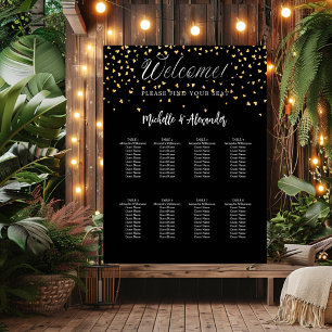 Poster Núcleo de negras de ouro, casamento moderno, 9 ass