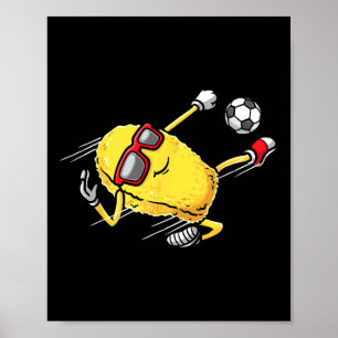 Poster Nugget de Frango Jogador de Futebol Jogando Futebo