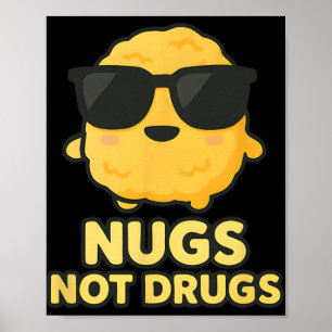 Poster Nuggets de Frango de Desenho Animado Divertido Nug