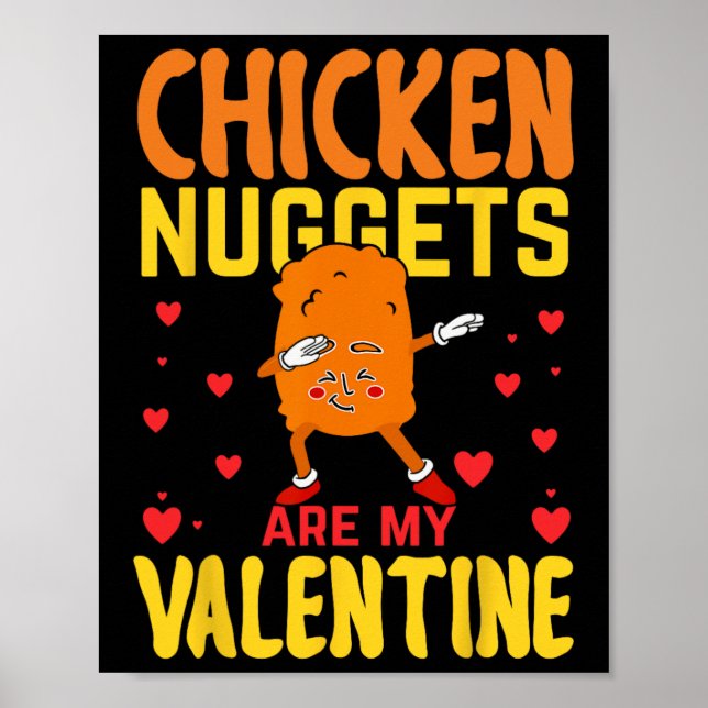 Poster Nuggets de Frango São Meu Namorado Engraçado Comid (Frente)