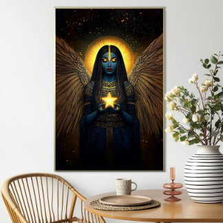 Poster Nuit Deusa Egípcia do Céu Noturno e Estrelas