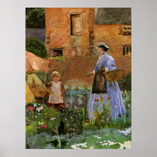 Poster Num Jardim em Cookham por George John Pinwell