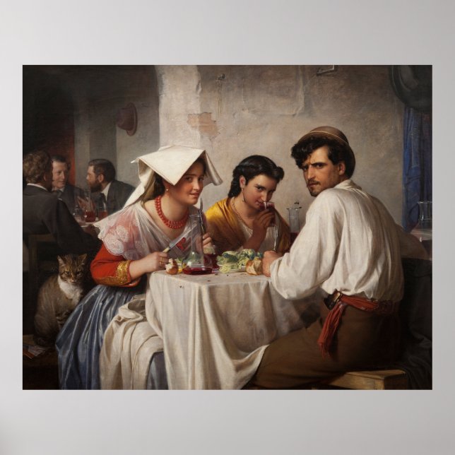 Poster "Numa Osteria Romana" - 1886 Carl Heinrich Bloch C (Frente)