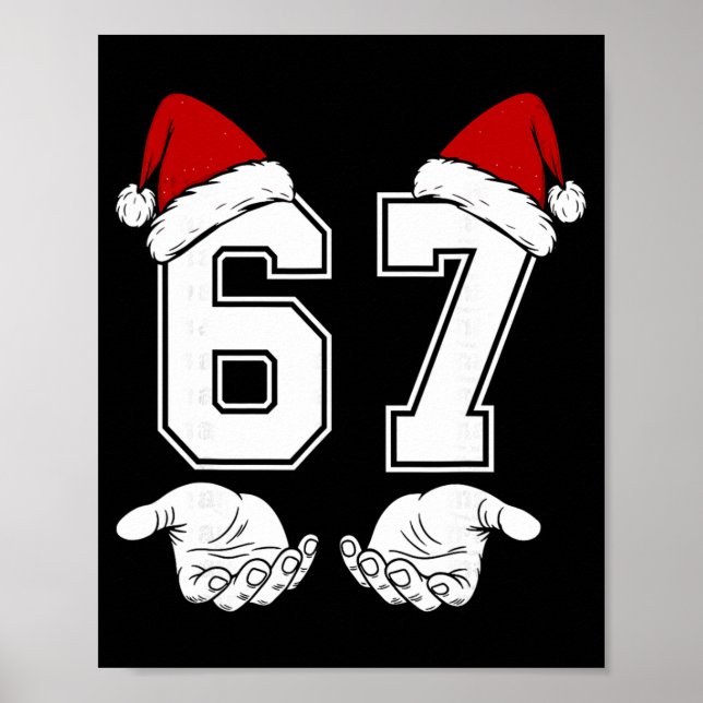 Poster Number 67 Matching Six Seven 6 7 Meme 6 7 Christma (Frente)