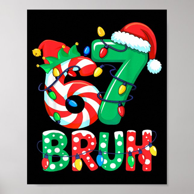 Poster Number 7 Funny Meme Saying 6 7 Six Seven Christmas (Frente)