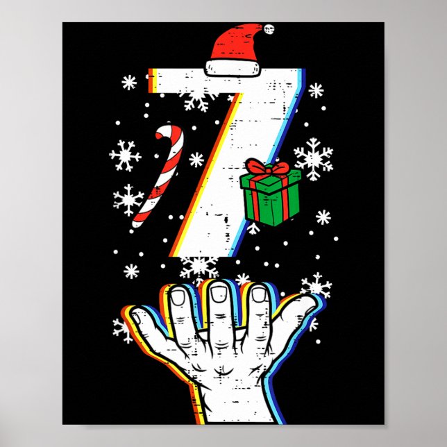 Poster Number 7 Matching 67 Meme Christmas 6 7 Xmas Men W (Frente)