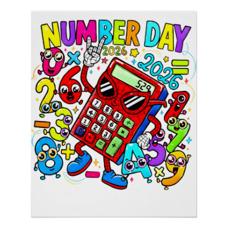 Póster Number Day 2026 Maths Poster for Kids UK Classroom
