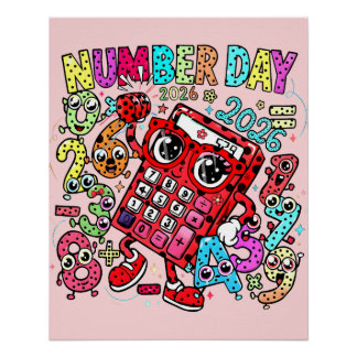 Póster Number Day 2026 Maths Poster for Kids UK Classroom