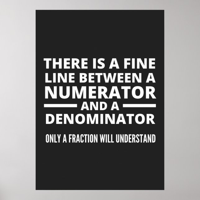 Poster NÚMERADOR NUMERADOR FINO DE LINHA EM Matemática En (Frente)